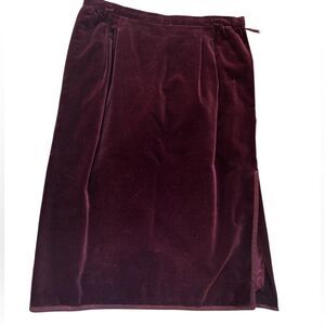 Valentino vintage Red burgundy velvet Skirt listed size 12, but more like an 8